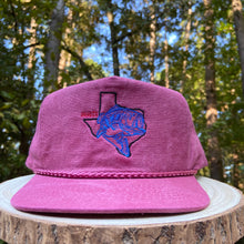 Load image into Gallery viewer, BIGGIE TX - Bass Fishing/Texas Design on Classic Golf Hat with Braid - Various Colors (5752601149596)