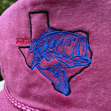 Load image into Gallery viewer, BIGGIE TX - Bass Fishing/Texas Design on Classic Golf Hat with Braid - Various Colors (5752601149596)
