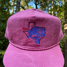 Load image into Gallery viewer, BIGGIE TX - Bass Fishing/Texas Design on Classic Golf Hat with Braid - Various Colors (5752601149596)