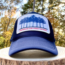 Load image into Gallery viewer, BIGGIE TX - "Grown In The Piney Woods" Patch on Lil'BIGGIE Size Trucker Hat - Hats - BIGGIE TX (5880296997020)