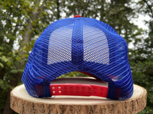 Load image into Gallery viewer, BIGGIE TX - Nolan Ryan vs Robin Ventura Art on XL Trucker Hat for Big Heads - Various Colors - Hats - BIGGIE TX (5591348052124)