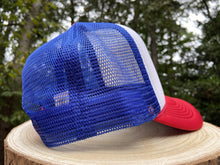 Load image into Gallery viewer, BIGGIE TX - Nolan Ryan vs Robin Ventura Art on XL Trucker Hat for Big Heads - Various Colors - Hats - BIGGIE TX (5591348052124)