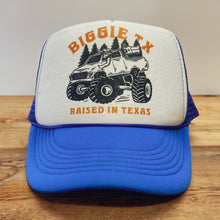Load image into Gallery viewer, BIGGIE TX - “Raised in Texas" Truck Original Design on Big Trucker Hat - Hats - BIGGIE TX (5996007587996)