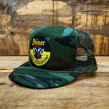 Load image into Gallery viewer, Camo Shiner Bock Trucker Hat with Patch - Hats - BIGGIETX Hats (7469095813276)