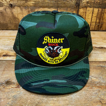 Load image into Gallery viewer, Camo Shiner Bock Trucker Hat with Patch - Hats - BIGGIETX Hats (7469095813276)