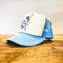 Load image into Gallery viewer, Cowgirl and Catfish Dance on Lil’BGGIE Size Trucker Hat - Hats - BIGGIE TX (5988278763676)