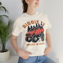 Load image into Gallery viewer, Raised in Texas Short Sleeve Tee - Longhorn Texas Lifted Truck - T-Shirt - BiggieTexas