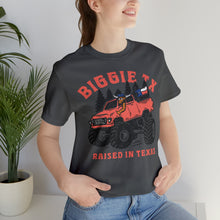 Load image into Gallery viewer, Raised in Texas Short Sleeve Tee - Longhorn Texas Lifted Truck - T-Shirt - BiggieTexas