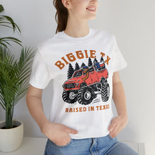 Load image into Gallery viewer, Raised in Texas Short Sleeve Tee - Longhorn Texas Lifted Truck - T-Shirt - BiggieTexas