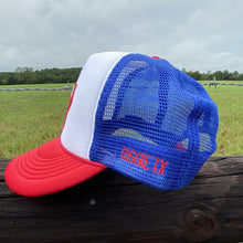 Load image into Gallery viewer, Texas Flag Patch on XL Trucker Hat for Big Heads - Red, White & Blue - Hats - BIGGIE TX (5588799226012)