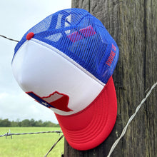 Load image into Gallery viewer, Texas Flag Patch on XL Trucker Hat for Big Heads - Red, White & Blue - Hats - BIGGIE TX (5588799226012)