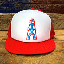 Load image into Gallery viewer, Big ETX Patch Trucker Hat (Houston Oilers-style logo) (5996067225756)
