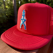 Load image into Gallery viewer, Big ETX Patch Trucker Hat (Houston Oilers-style logo) - Hats - BIGGIE TX (5996067225756)
