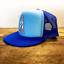 Load image into Gallery viewer, Big ETX Patch Trucker Hat (Houston Oilers-style logo) - Hats - BIGGIE TX (5996067225756)
