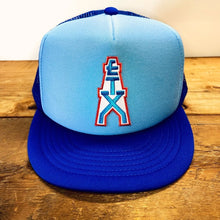 Load image into Gallery viewer, Big ETX Patch Trucker Hat (Houston Oilers-style logo) - Hats - BIGGIE TX (5996067225756)
