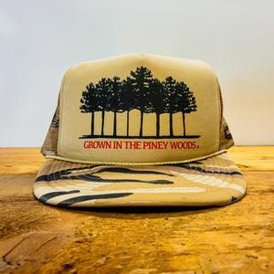 Big "Grown In The Piney Woods" Trucker Hat (no patch) - Hats - BIGGIE TX (6087769850012)