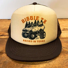 Load image into Gallery viewer, Big ‚ÄúRaised in Texas&quot; Truck Design Trucker Hat - Hats - BIGGIE TX (5996007587996)
