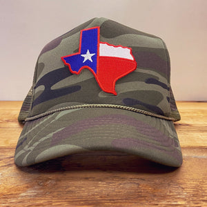 Big Texas Flag Patch Trucker Hat - Hats - BIGGIE TX (5591254204572)