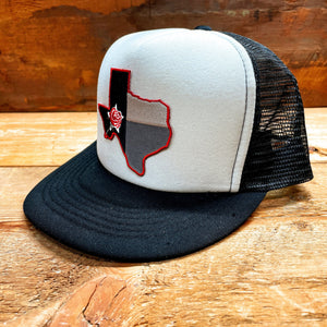 Big Trucker Hat with Texas Red Rose Patch - Hats - BIGGIE TX (6949774327964)