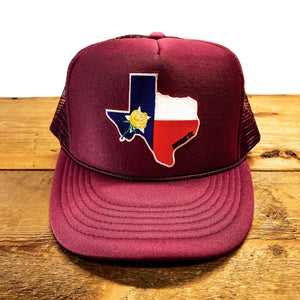 Big Trucker Hat with Texas Yellow Rose Patch - Hats - BIGGIE TX (7002194837660)