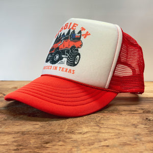 BIGGIE TX - ‚ÄúRaised in Texas" Truck Original Design on Big Trucker Hat - Hats - BIGGIE TX (5996007587996)