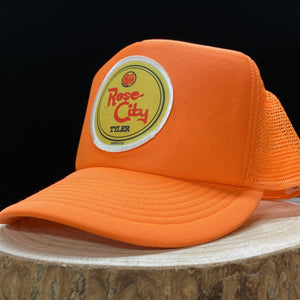 BIGGIE TX - Rose City (Tyler, TX) Original Design on Big Trucker Hat with Custom Patch - Hats - BIGGIE TX (5754859421852)