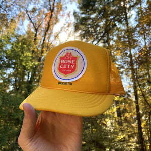 BIGGIE TX - Rose City (Tyler, TX) Original Design on Big Trucker Hat with Custom Patch - Hats - BIGGIE TX (5779237568668)