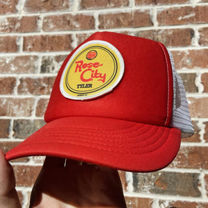 BIGGIE TX - Rose City (Tyler, TX) Original Design on Big Trucker Hat with Custom Patch - Various Colors - Hats - BIGGIE TX (5754859421852)