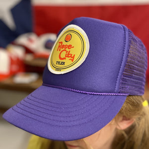 BIGGIE TX - Rose City (Tyler, TX) Original Design on Lil'BIGGIE Size Trucker Hat with Custom Patch - Hats - BIGGIE TX (5849939214492)