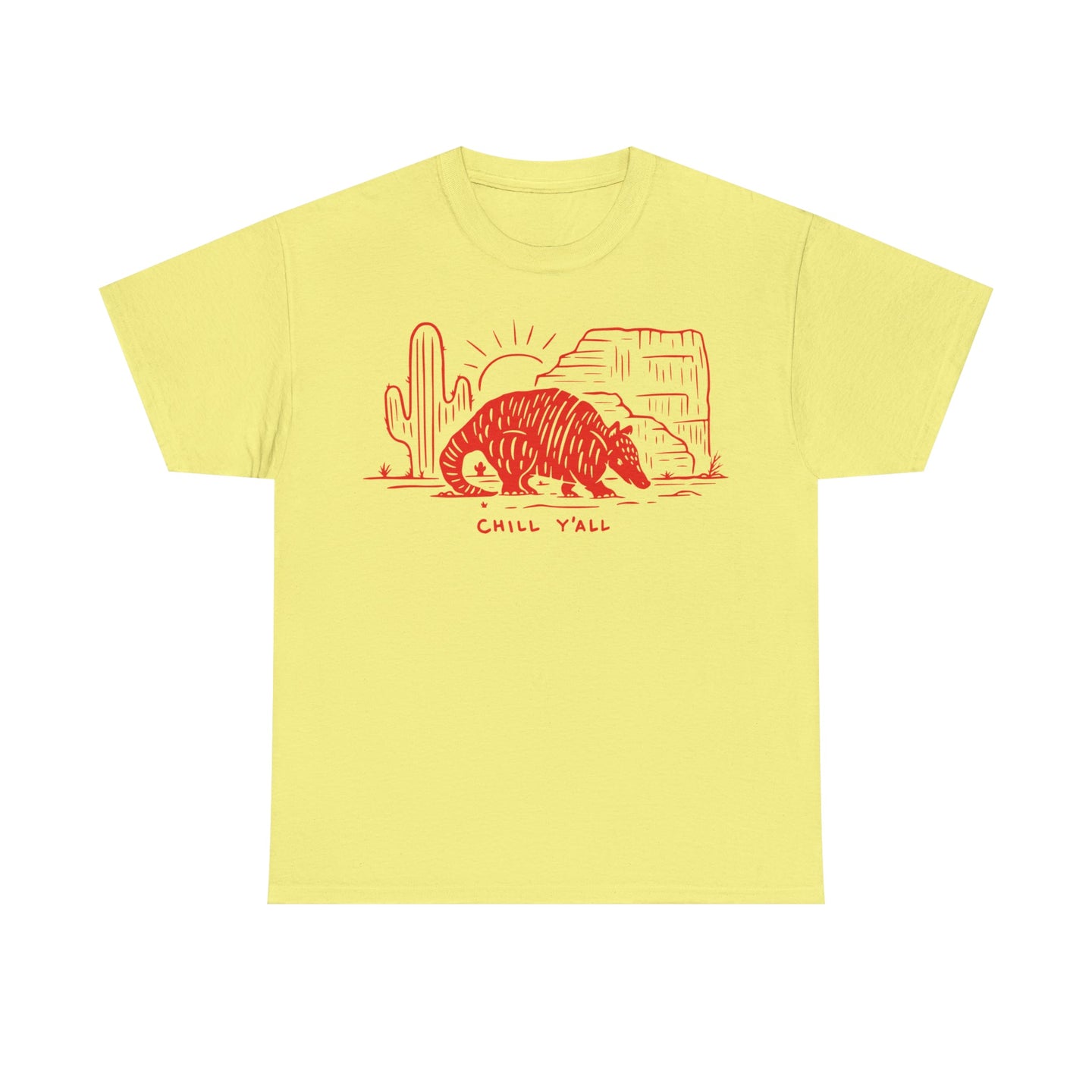 Chill Y'all Armadillo Short Sleeve T-Shirt - Texas Heat - T-Shirt - BiggieTexas