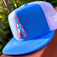 Load image into Gallery viewer, ETX Patch Trucker Hat (Houston Oilers-style logo) - Hats - BIGGIETX Hats (5996067225756)
