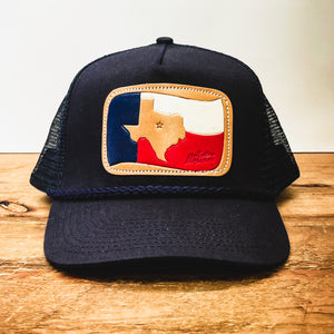 Leather Texas Flag Patch on Rope Hat - Hats - BIGGIETX (7308454690972)