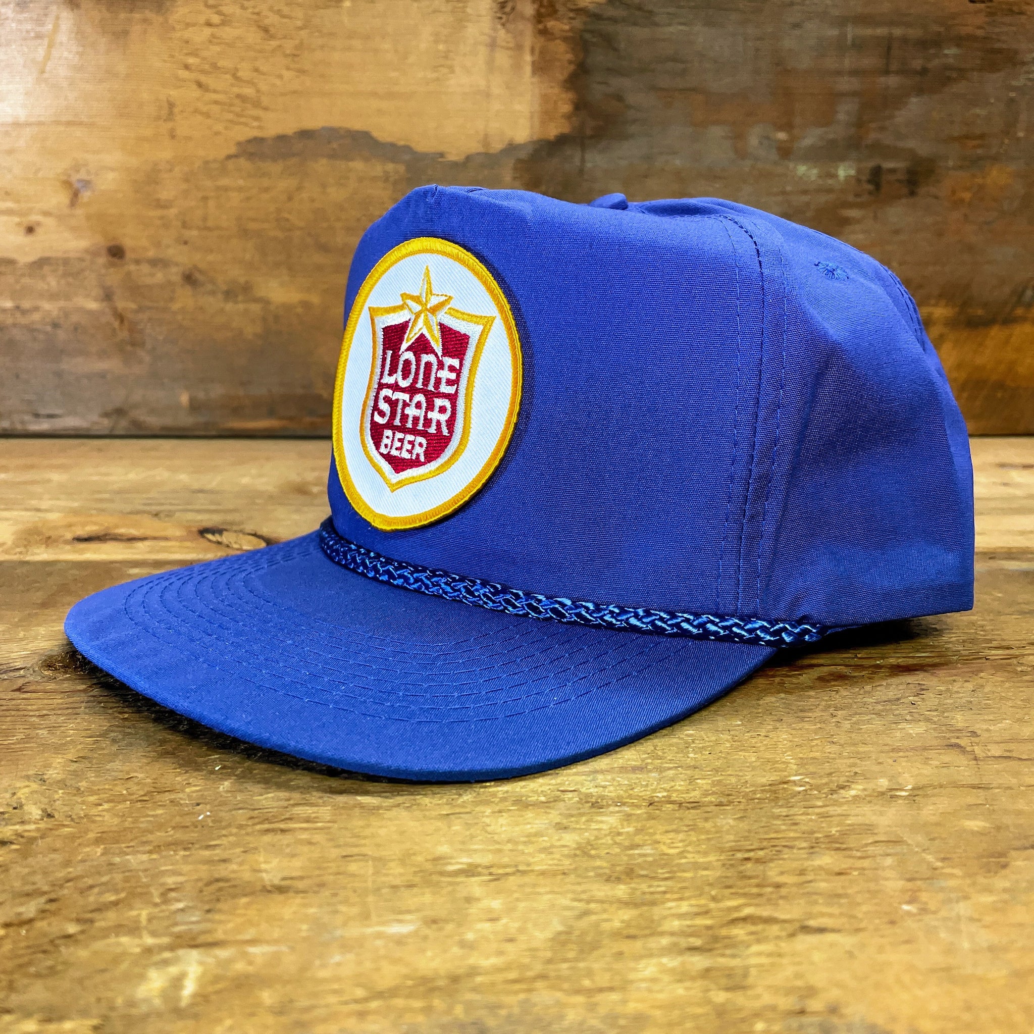 Leather Patch Hat — Blue Stars