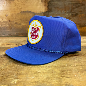 Lone Star Beer Patch on Hat with Leather Strap & Brass Buckle - Hats - BIGGIE TX (6818685026460)