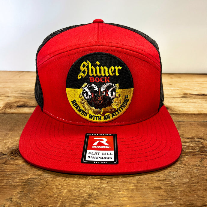 Richardson Flat Bill Snapback with Shiner Bock Patch - Hats - BIGGIETX (6728543928476)