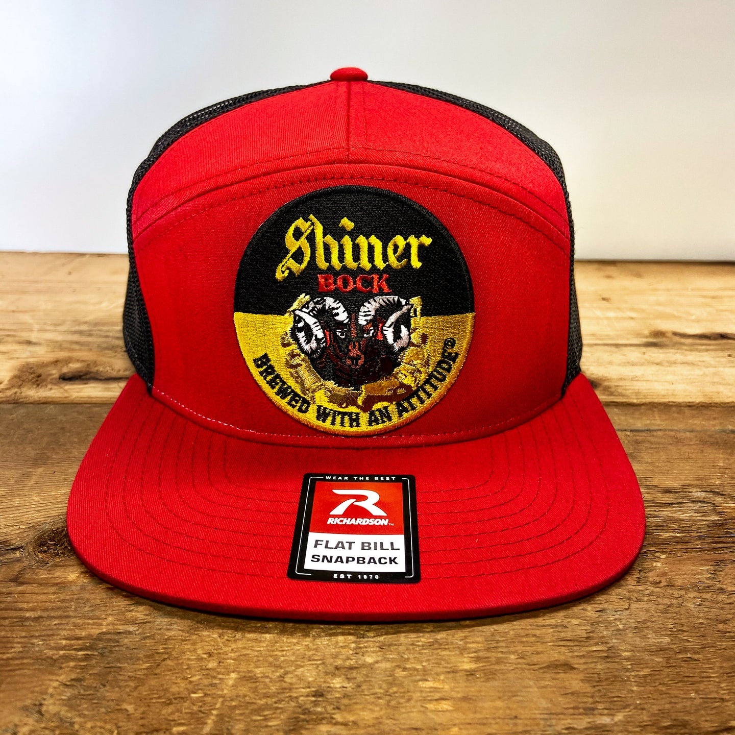 Richardson Flat Bill Snapback with Shiner Bock Patch - Hats - BIGGIETX (6728543928476)