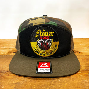 Richardson Flat Bill Snapback with Shiner Bock Patch - Hats - BIGGIETX (6728543928476)
