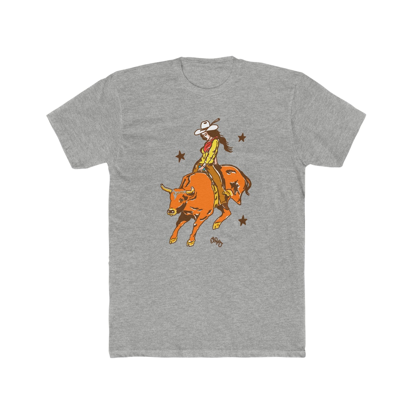 Rodeo Cowgirl T-Shirt - Bullrider Cowgirl - T-Shirt - BiggieTexas