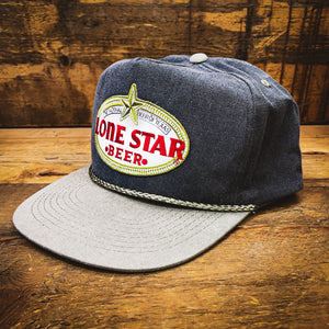 Rope Hat with Lone Star Beer Patch - Hats - BIGGIETX Hats (7482613268636)