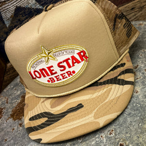 Rope Hat with Lone Star Beer Patch - Hats - BiggieTexas