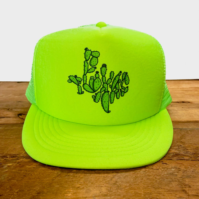 Texas Cactus Trucker Hat - Hats - BIGGIETX Hats (6628731617436)
