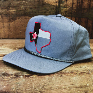 Texas Flag Patch Golf Hat With Braided Rope Trim - Hats - BIGGIETX Hats (5590843228316)