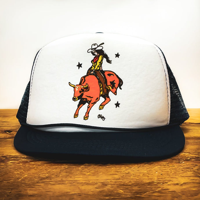 Texas Rodeo Cowgirl Trucker Hat - Hats - BIGGIETX (7347963756700)